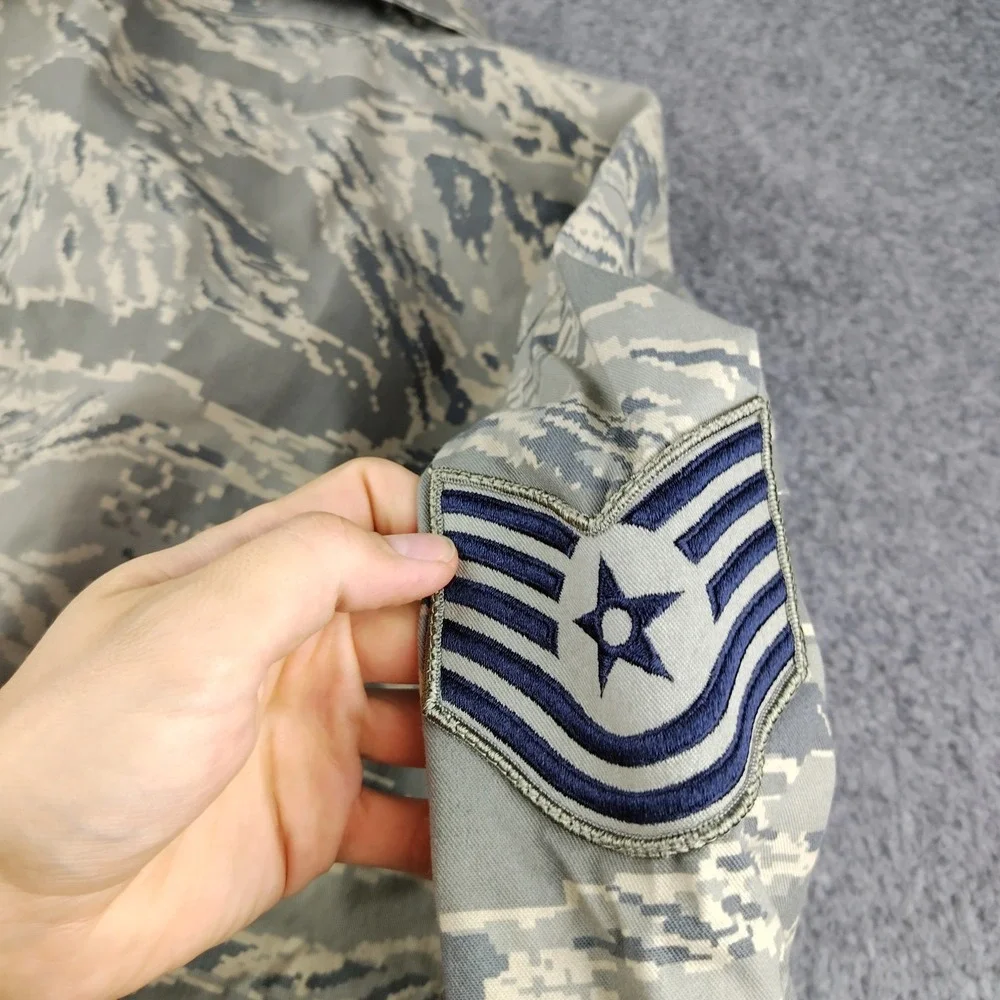 US Air Force Jacket Mens 46R ABU Digital Tiger Stripe Camo Propper Patches